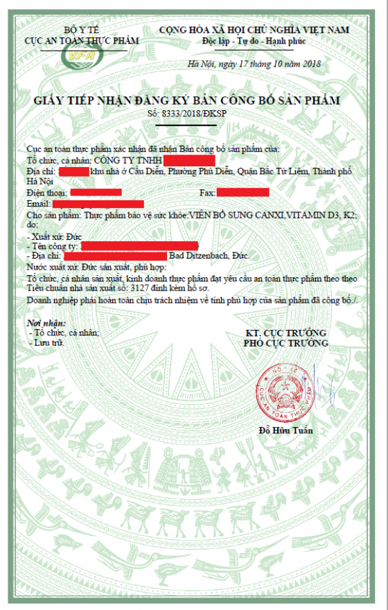 REGISTRATING OF PRODUCT DISCLOSURE